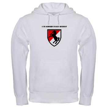 11ACR - A01 - 03 - SSI - 11th Armored Cavalry Regiment with Text - Hooded Sweatshirt - Click Image to Close