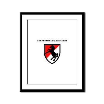 11ACR - M01 - 02 - SSI - 11th Armored Cavalry Regiment with Text - Framed Panel Print