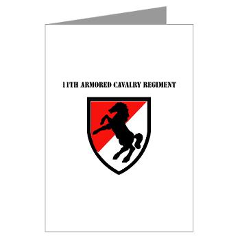 11ACR - M01 - 02 - SSI - 11th Armored Cavalry Regiment with Text - Greeting Cards (Pk of 10)