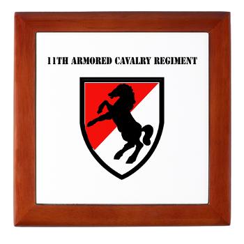 11ACR - M01 - 03 - SSI - 11th Armored Cavalry Regiment with Text - Keepsake Box