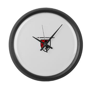 11ACR - M01 - 03 - SSI - 11th Armored Cavalry Regiment with Text - Large Wall Clock
