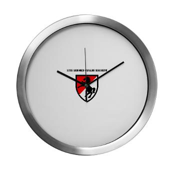 11ACR - M01 - 03 - SSI - 11th Armored Cavalry Regiment with Text - Modern Wall Clock