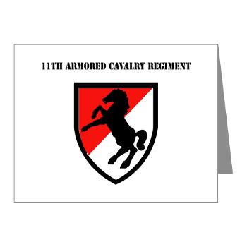 11ACR - M01 - 02 - SSI - 11th Armored Cavalry Regiment with Text - Note Cards (Pk of 20)