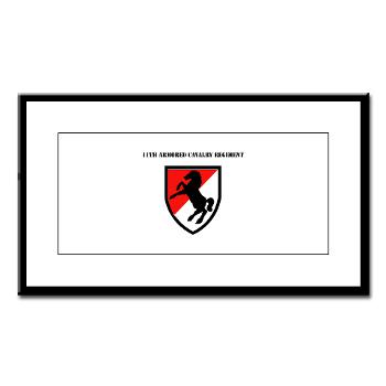 11ACR - M01 - 02 - SSI - 11th Armored Cavalry Regiment with Text - Small Framed Print