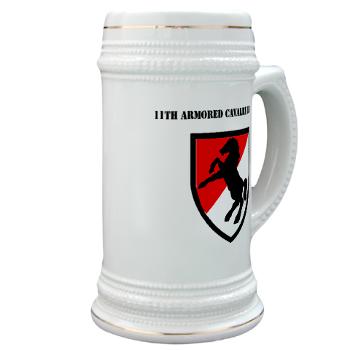 11ACR - M01 - 03 - SSI - 11th Armored Cavalry Regiment with Text - Stein - Click Image to Close