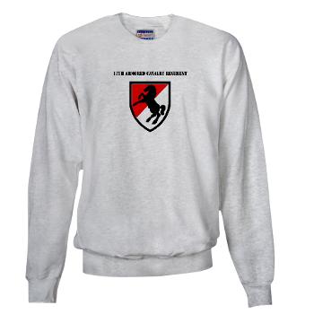11ACR - A01 - 03 - SSI - 11th Armored Cavalry Regiment with Text - Sweatshirt