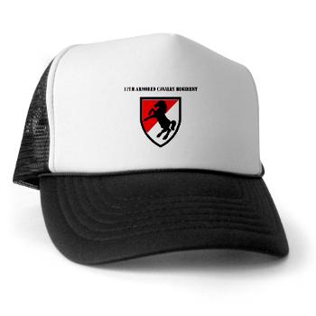11ACR - A01 - 02 - SSI - 11th Armored Cavalry Regiment with Text - Trucker Hat - Click Image to Close