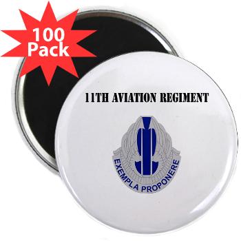 11AR - M01 - 01 - DUI - 11th Aviation Regiment with Text - 2.25" Magnet (100 pack)