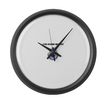 11AR - M01 - 03 - DUI - 11th Aviation Regiment with Text - Large Wall Clock