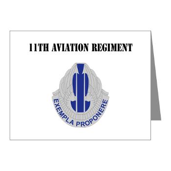 11AR - M01 - 02 - DUI - 11th Aviation Regiment with Text - Note Cards (Pk of 20)