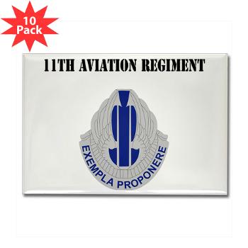 11AR - M01 - 01 - DUI - 11th Aviation Regiment with Text - Rectangle Magnet (10 pack)