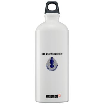 11AR - M01 - 03 - DUI - 11th Aviation Regiment with Text - Sigg Water Bottle 1.0L