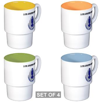 11AR - M01 - 03 - DUI - 11th Aviation Regiment with Text - Stackable Mug Set (4 mugs)