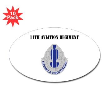 11AR - M01 - 01 - DUI - 11th Aviation Regiment with Text - Sticker (Oval 10 pk)