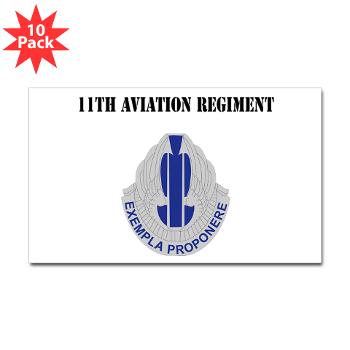 11AR - M01 - 01 - DUI - 11th Aviation Regiment with Text - Sticker (Rectangle 10 pk)