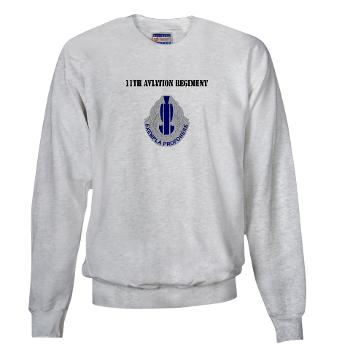11AR - A01 - 03 - DUI - 11th Aviation Regiment with Text - Sweatshirt - Click Image to Close