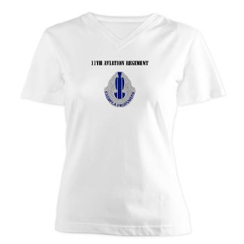 11AR - A01 - 04 - DUI - 11th Aviation Regiment with Text - Women's V-Neck T-Shirt