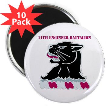 11EB - M01 - 01 - DUI - 11th Engineer Bn with Text 2.25" Magnet (10 pack)