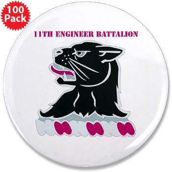 11EB - M01 - 01 - DUI - 11th Engineer Bn with Text 3.5" Button (100 pack)