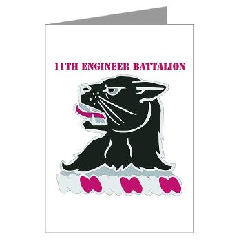 11EB - M01 - 02 - DUI - 11th Engineer Bn with Text Greeting Cards (Pk of 10)