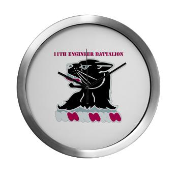 11EB - M01 - 03 - DUI - 11th Engineer Bn with Text Modern Wall Clock - Click Image to Close