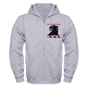 11EB - A01 - 03 - DUI - 11th Engineer Bn with Text Zip Hoodie