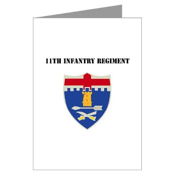 11IR - M01 - 02 - DUI - 11th Infantry Regiment - Greeting Cards (Pk of 10)