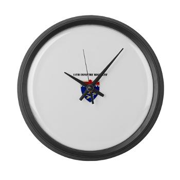 11IR - M01 - 03 - DUI - 11th Infantry Regiment - Large Wall Clock - Click Image to Close