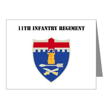 11IR - M01 - 02 - DUI - 11th Infantry Regiment - Note Cards (Pk of 20)