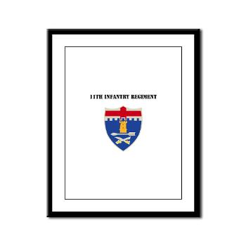 11IR - M01 - 02 - DUI - 11th Infantry Regiment with Text - Framed Panel Print