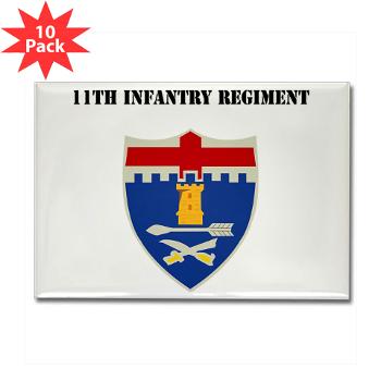 11IR - M01 - 01 - DUI - 11th Infantry Regiment with Text - Sticker (Rectangle 10 pk)