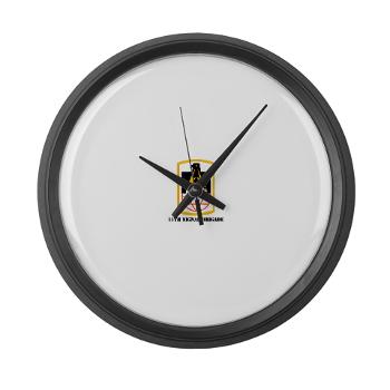 11SB - M01 - 03 - SSI - 11th Signal Brigade with Text - Large Wall Clock