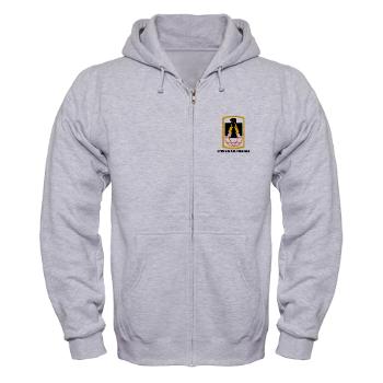 11SB - A01 - 03 - SSI - 11th Signal Brigade with Text - Zip Hoodie
