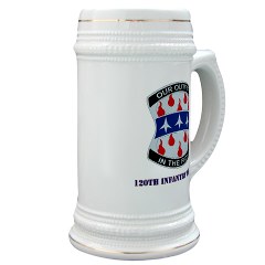 120IB - M01 - 03 - DUI - 120th Infantry Brigade with Text - Stein - Click Image to Close