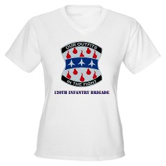 120IB - A01 - 04 - DUI - 120th Infantry Brigade with Text - Women's V-Neck T-Shirt