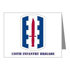 120IB - M01 - 02 - SSI - 120th Infantry Brigade with text - Note Cards (Pk of 20)