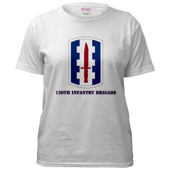 120IB - A01 - 04 - SSI - 120th Infantry Brigade with text - Women's T-Shirt - Click Image to Close