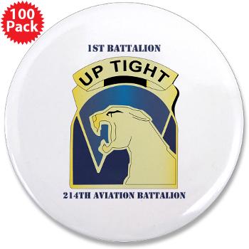 1214AB - M01 - 01 - DUI - 1-214th Aviation Bn with Text 3.5" Button (100 pack)