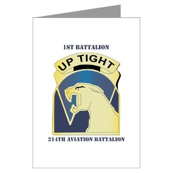 1214AB - M01 - 02 - DUI - 1-214th Aviation Bn with Text Greeting Cards (Pk of 10)