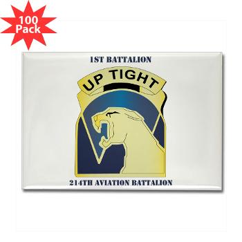 1214AB - M01 - 01 - DUI - 1-214th Aviation Bn with Text Rectangle Magnet (100 pack)
