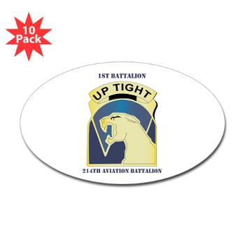 1214AB - M01 - 01 - DUI - 1-214th Aviation Bn with Text Sticker (Oval 10 pk)