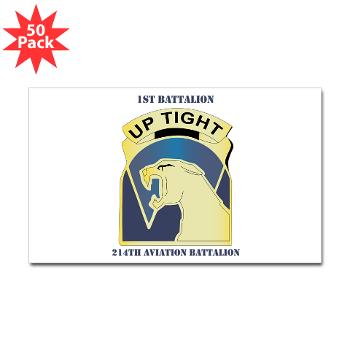 1214AB - M01 - 01 - DUI - 1-214th Aviation Bn with Text Sticker (Rectangle 50 pk) - Click Image to Close
