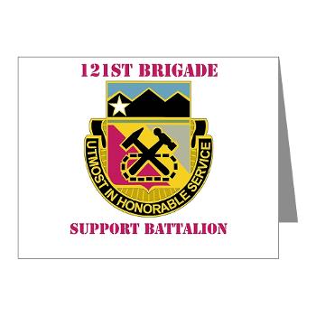 121BSB - A01 - 02 - DUI - 121st Bde - Support Bn with Text - Note Cards (Pk of 20) - Click Image to Close