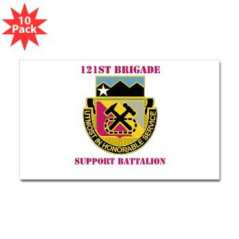 121BSB - A01 - 01 - DUI - 121st Bde - Support Bn with Text - Sticker (Rectangle 10 pk)