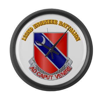 122EB - M01 - 03 - DUI - 122nd Engineer Bn with Text - Large Wall Clock