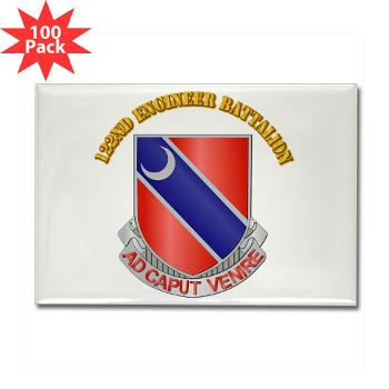 122EB - M01 - 01 - DUI - 122nd Engineer Bn with Text - Rectangle Magnet (100 pack)