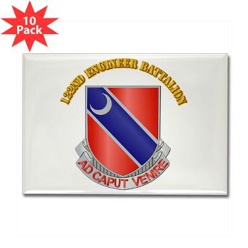 122EB - M01 - 01 - DUI - 122nd Engineer Bn with Text - Rectangle Magnet (10 pack) - Click Image to Close