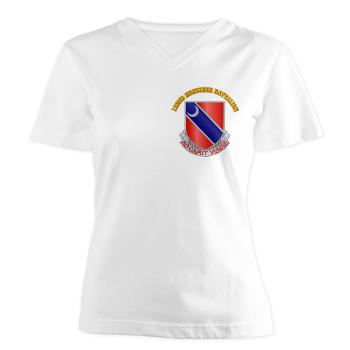 122EB - A01 - 04 - DUI - 122nd Engineer Bn with Text - Women's V-Neck T-Shirt