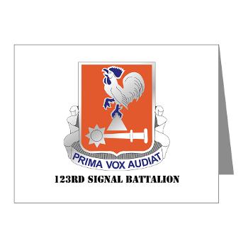 123SB - M01 - 02 - DUI - 123rd Signal Battalion with Text - Note Cards (Pk of 20)
