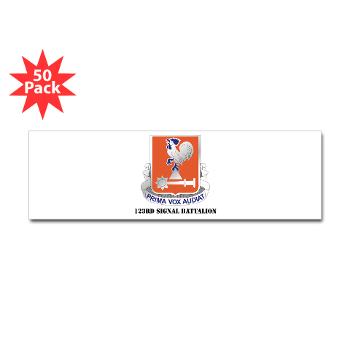 123SB - M01 - 01 - DUI - 123rd Signal Battalion with Text - Sticker (Bumper 50 pk) - Click Image to Close
